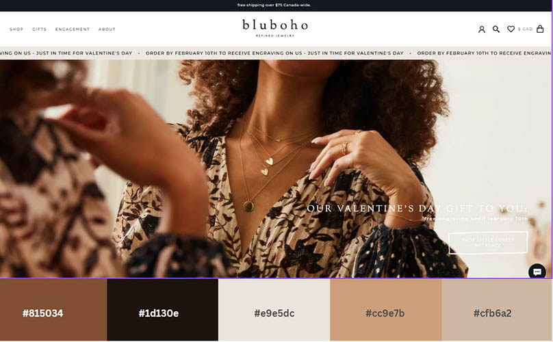 Website color palettes from Bluboho