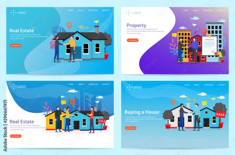 Sample of different landing pages.