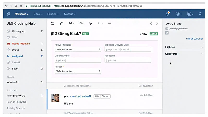HelpScout dashboard
