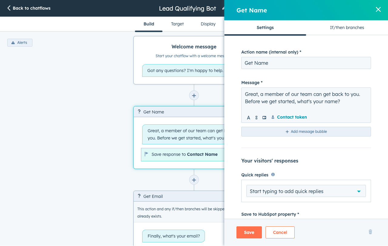 HubSpot chatbot handles customer questions to assist reps.