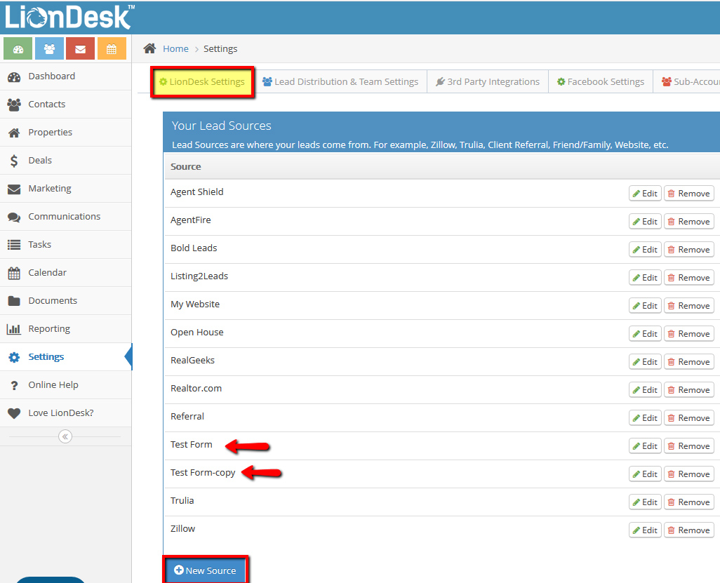 How to integrate third-party lead sources into the LionDesk CRM.