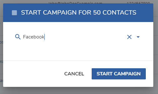 Starting a drip campaign for 50 contacts.