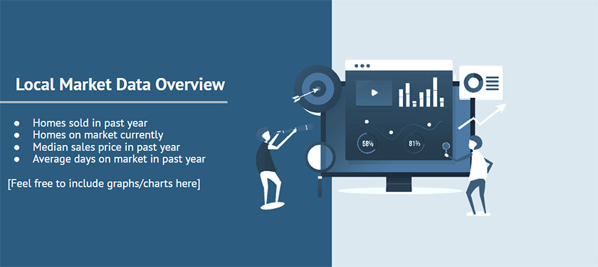 Screenshot of the fifth slide of the deck showing local market data