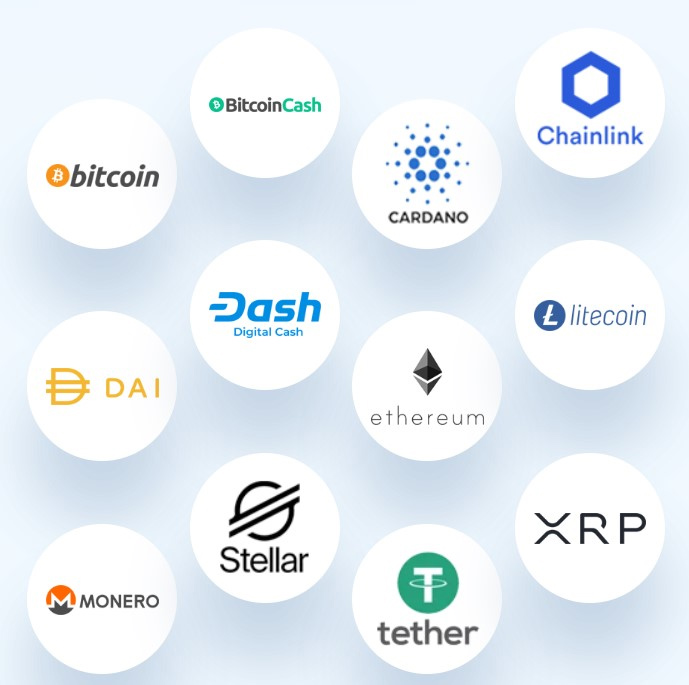 Cryptocurrencies supported by PaymentCloud.