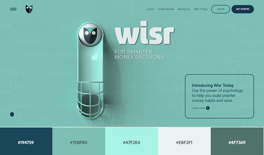 Wisr Website With Monochromatic Green Web Colors