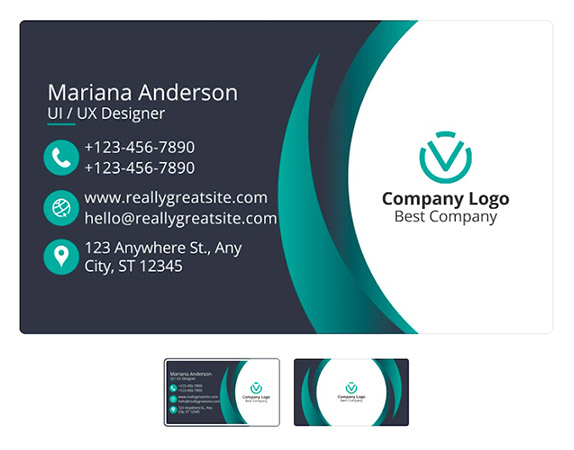 business card for a UX/UI designer designed by Canva