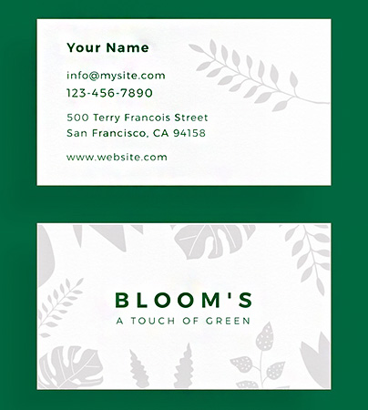 business card template for a florist made by Wix Logo Maker