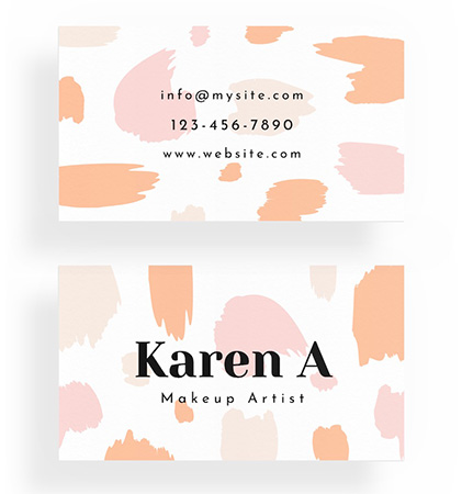 business card template for a makeup artist designed by Wix Logo Maker