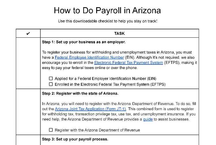 How to do payroll in Arizona.