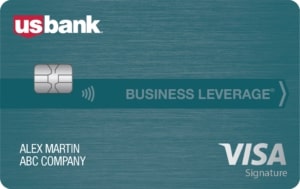 U.S. Bank Business Leverage® Visa Signature® Card image that links to its affiliate page in a new tab.