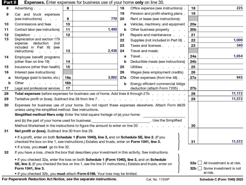 How To Fill Out Schedule C in 2024 (With Example)