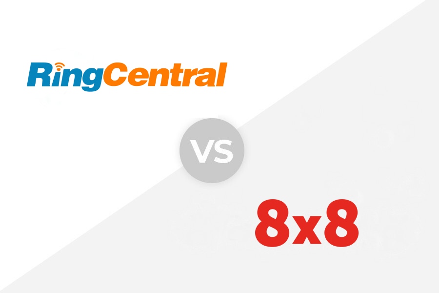 RingCentral vs 8x8 logo.