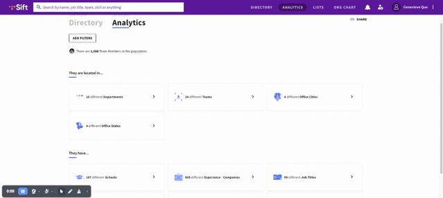 A sample of how Sift's analytics work.