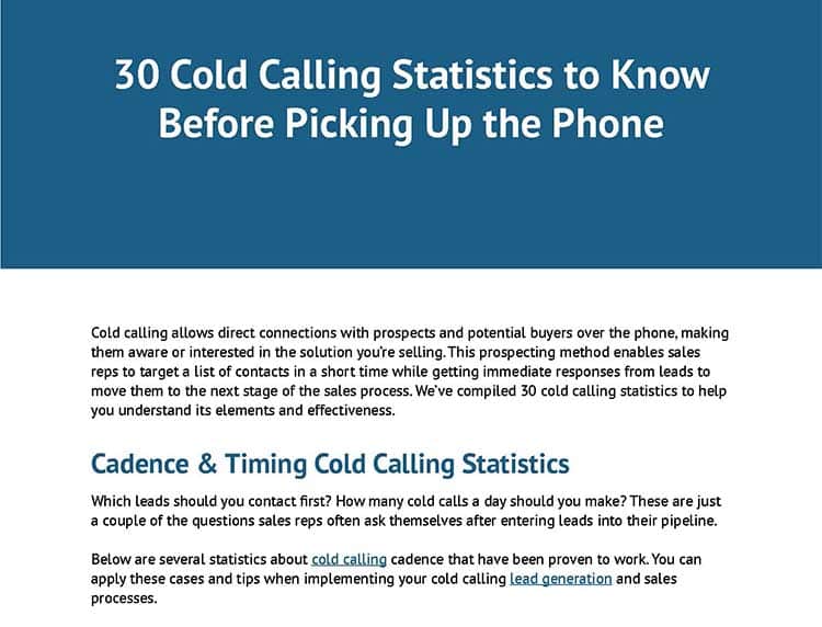 30 Cold Calling Statistics to Know Before Picking Up the Phone.