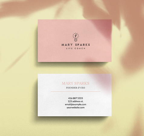 Minimalist business card for a life coach designed by Looka