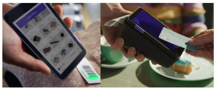 PayPal Terminal stand alone mobile POS with barcode scanner and printer.