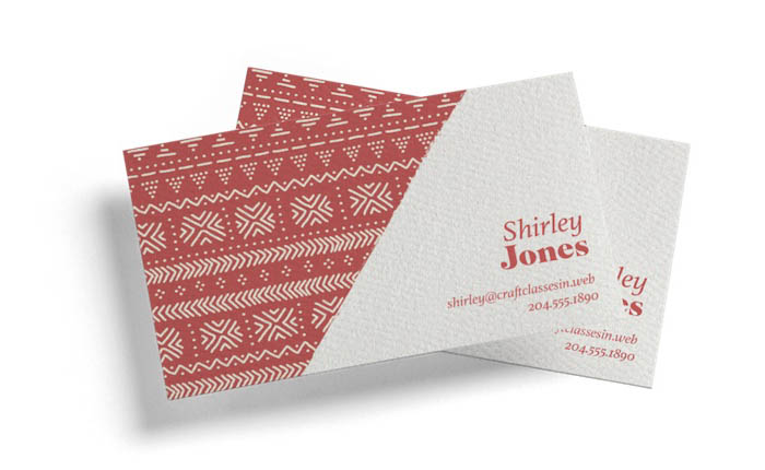 Sample patterned business cards designed by Vistaprint