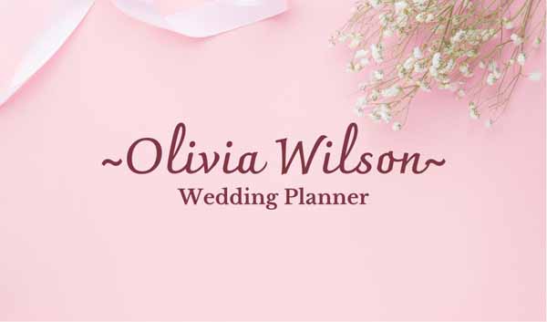Wedding planner business card inspiration