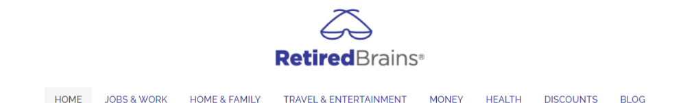 retired brains logo and homepage