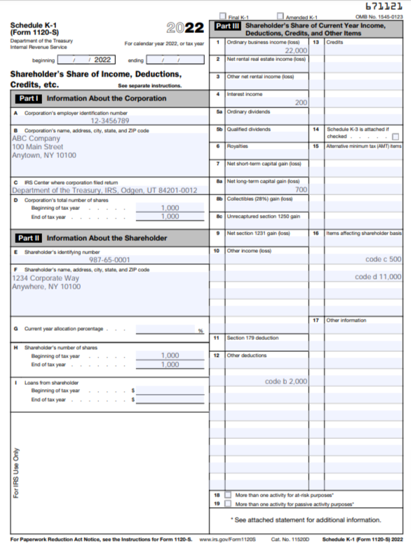Form 1120 S Other Deductions Worksheet