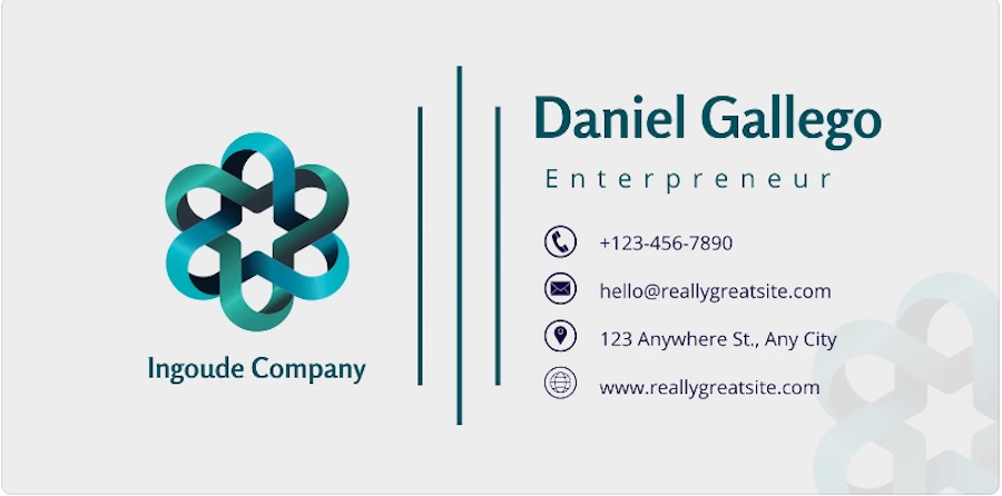email signature for an entrepreneur featuring a company logo