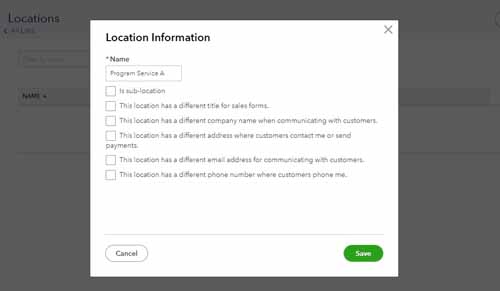 Image showing how to create a new location.