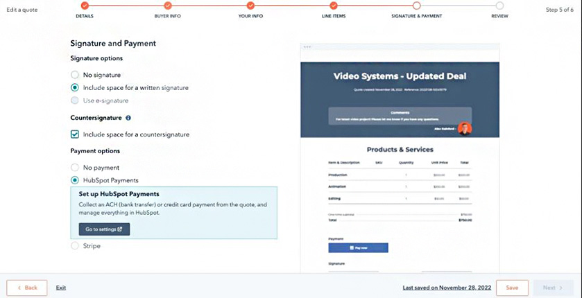 An example of HubSpot CRM's sales pipeline management feature and automation of administrative tasks.