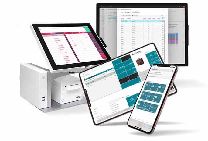 Image showing LS Retail on mobile, tablet, computer, and POS.