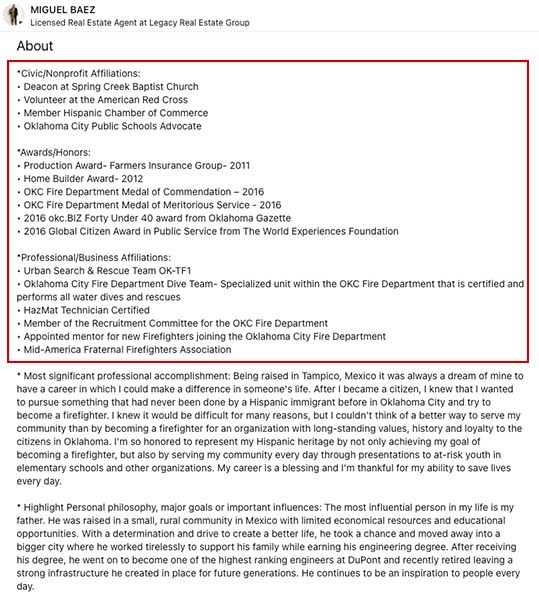 Miguel Baez real estate bio