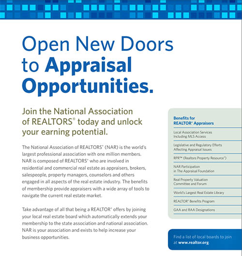 National Association of Realtors benefits for appraisers