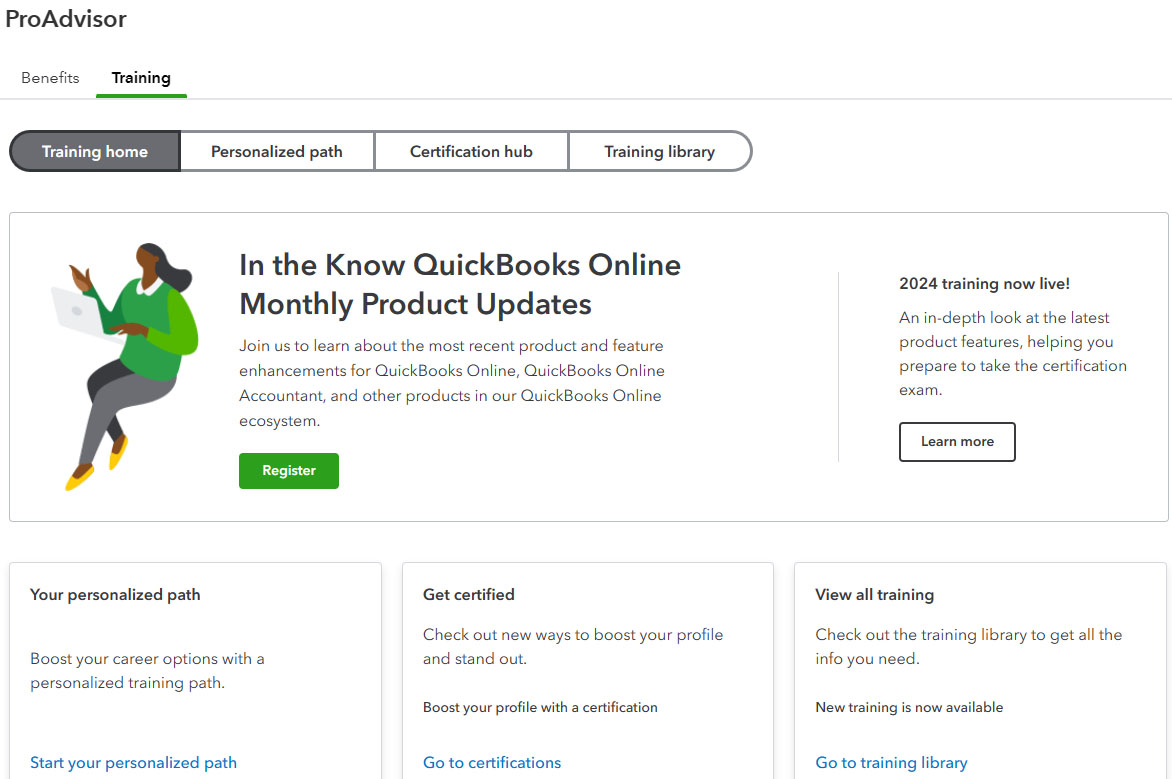 QuickBooks Online ProAdvisor’s brand-new training portal.