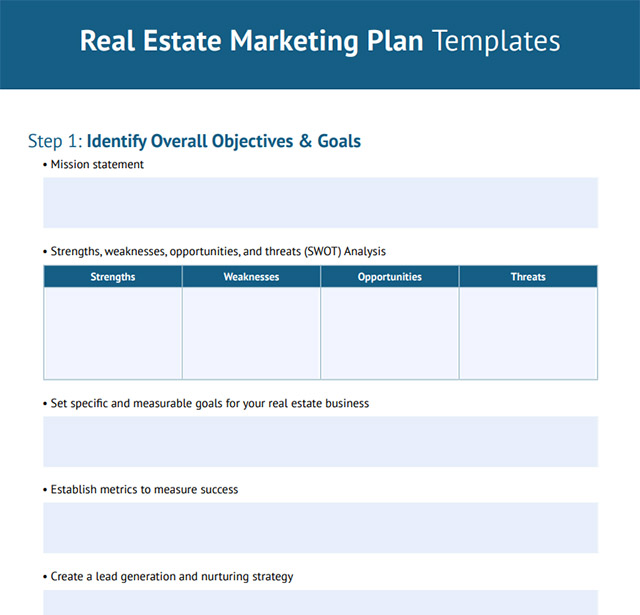 Real Estate Marketing Plan Template