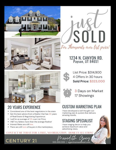 Just sold flyer for a real estate email