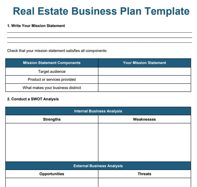 Business plan template created by Fit Small Business