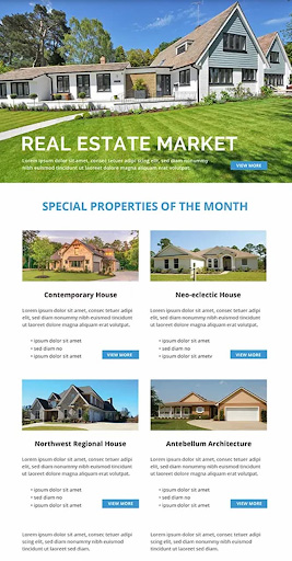 Real estate email with new listings