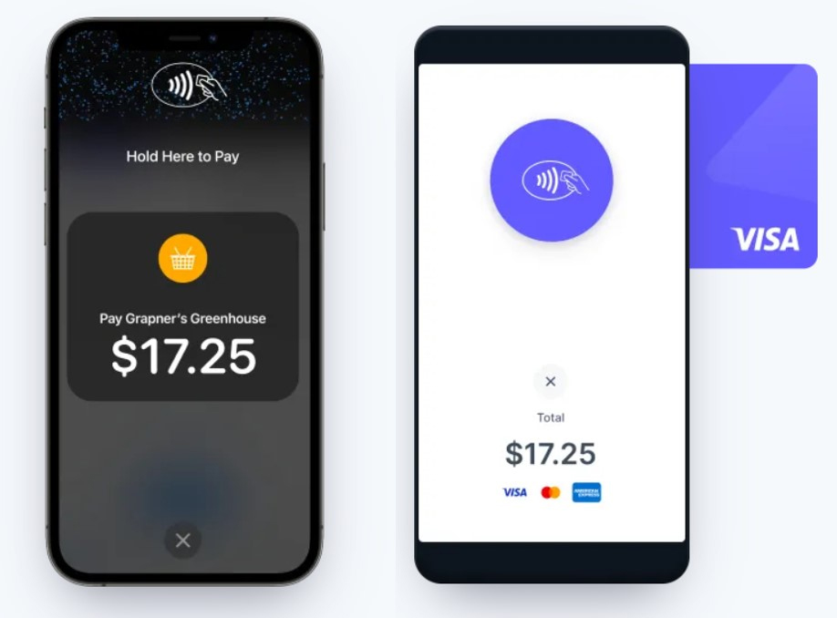 iPhone and Android phone with Stripe Terminal's Tap to Pay.