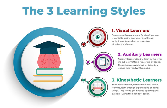 Screenshot of one of the infographics on learning styles.