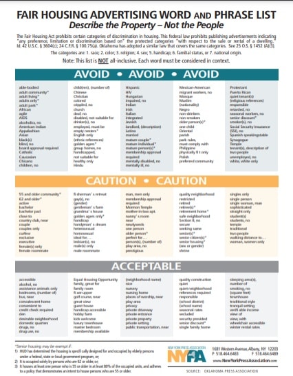 Screenshot of Words to avoid in advertising and marketing