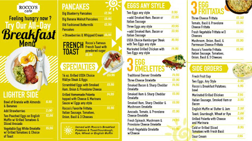 Bright, homey breakfast menu