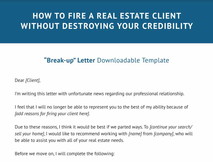 Client Breakup or Firing Letter Template