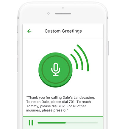 Grasshopper interface showing a custom greeting spiel and a record icon