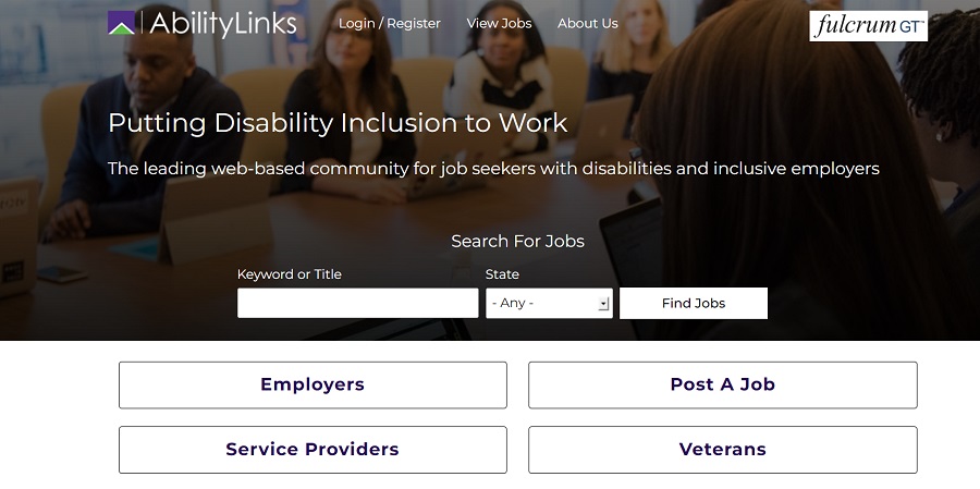 AbilityLinks job search page.