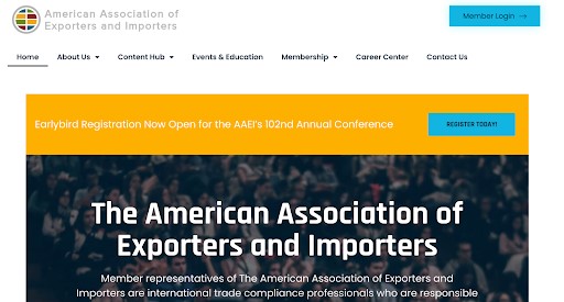 American Association of Exporters and Importers homepage.