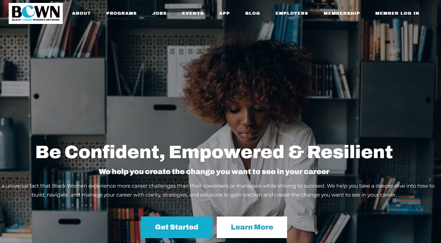 Black Career Women's Network get started page.