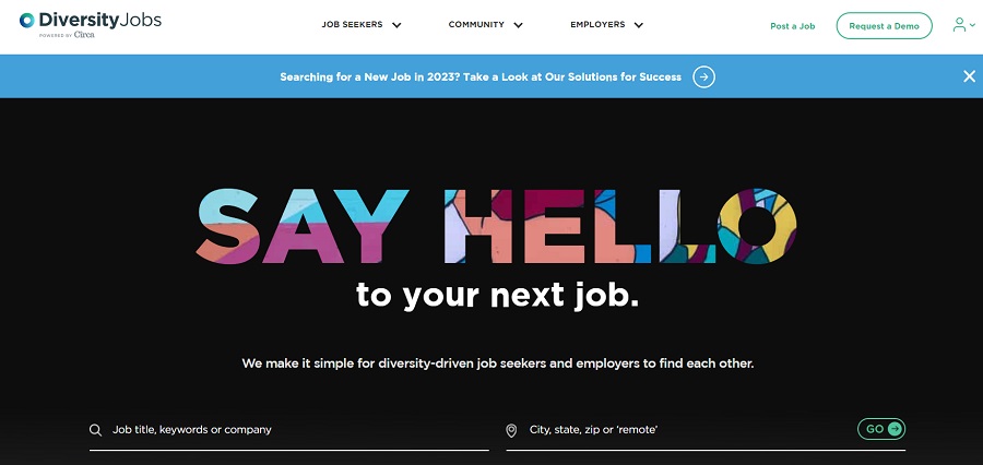 DiversityJobs.com job search page.