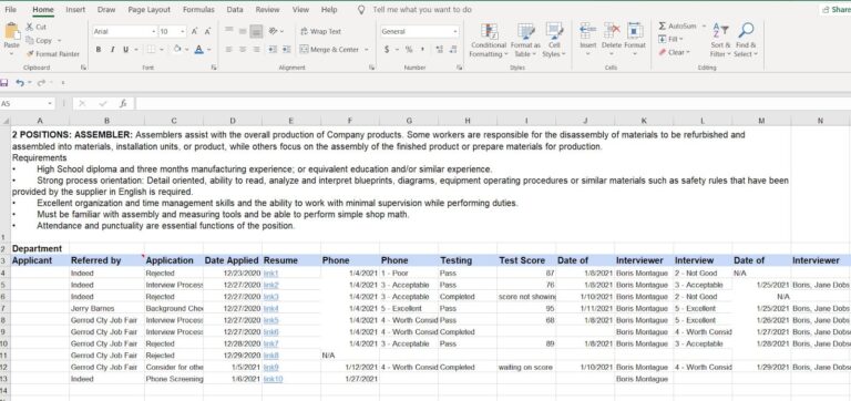 Applicant Tracking Spreadsheet: Free Excel Templates