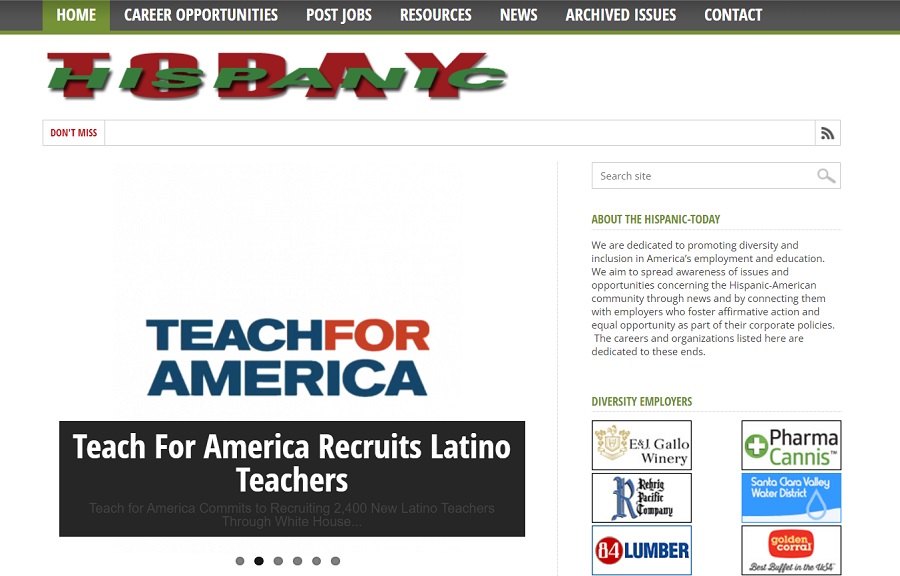 Hispanic Today homepage.
