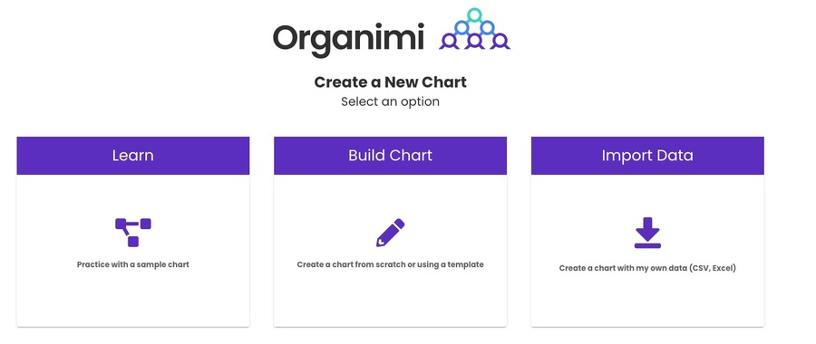 Screenshot of Organimi's org chart builder.