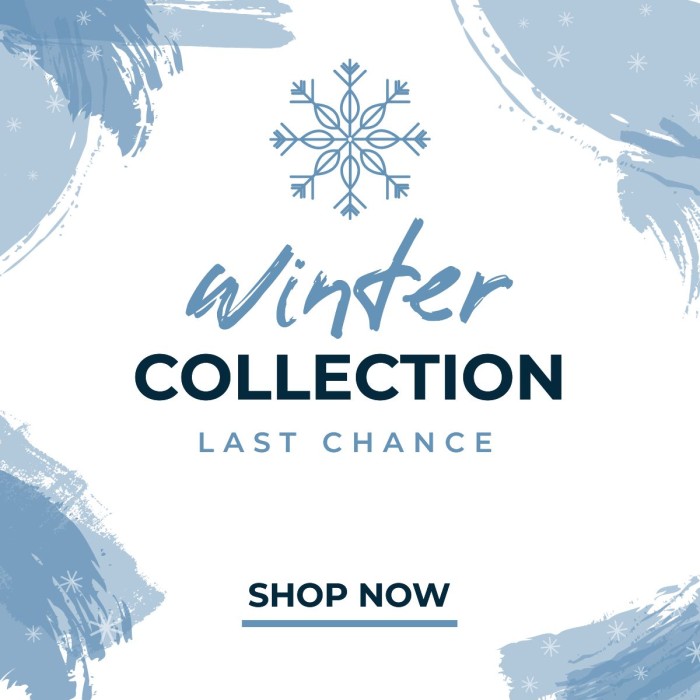 Winter Collection last chance to shop poster for retail store.