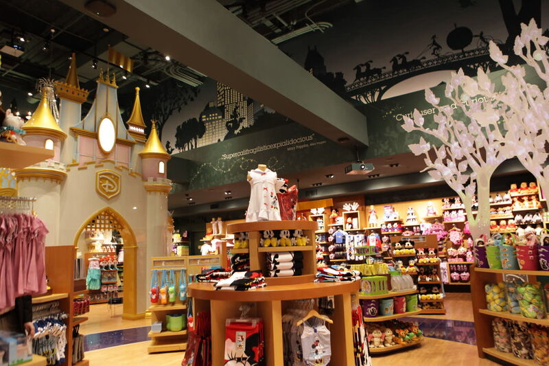  A cinderella-themed display within a Disney store.